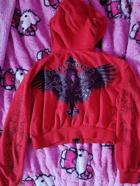 NWT Affliction Cropped Reflective Zip Up